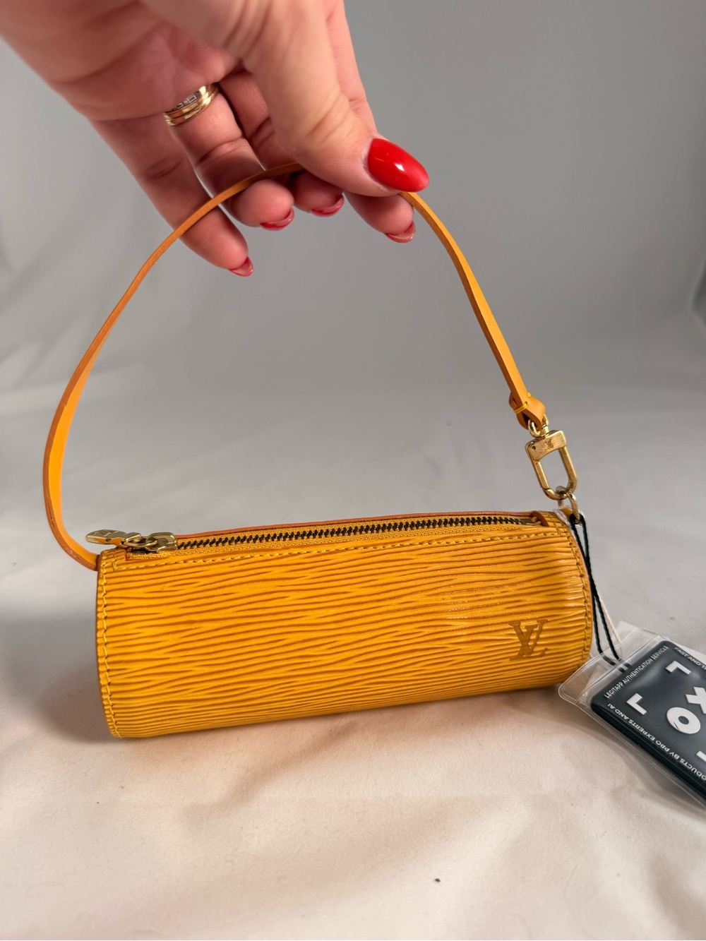 Louis Vuitton Yellow Epi Leather Papillon Mini Wristlet